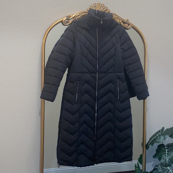 BERNARDO Chevron Quilted Maxi Coat Size L - Picture 4 of 8